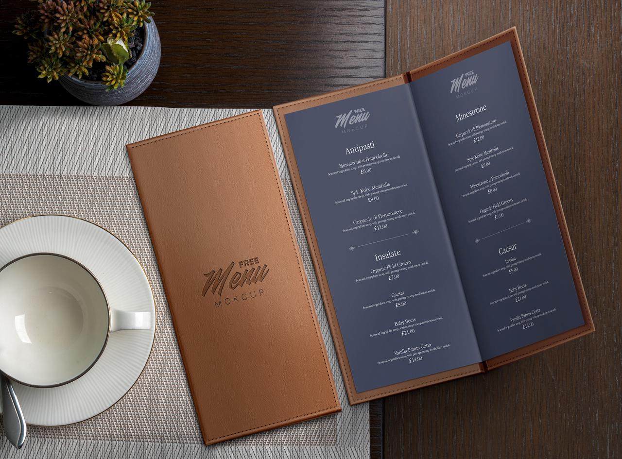 Restaurant Menu Mockup Instagram Page