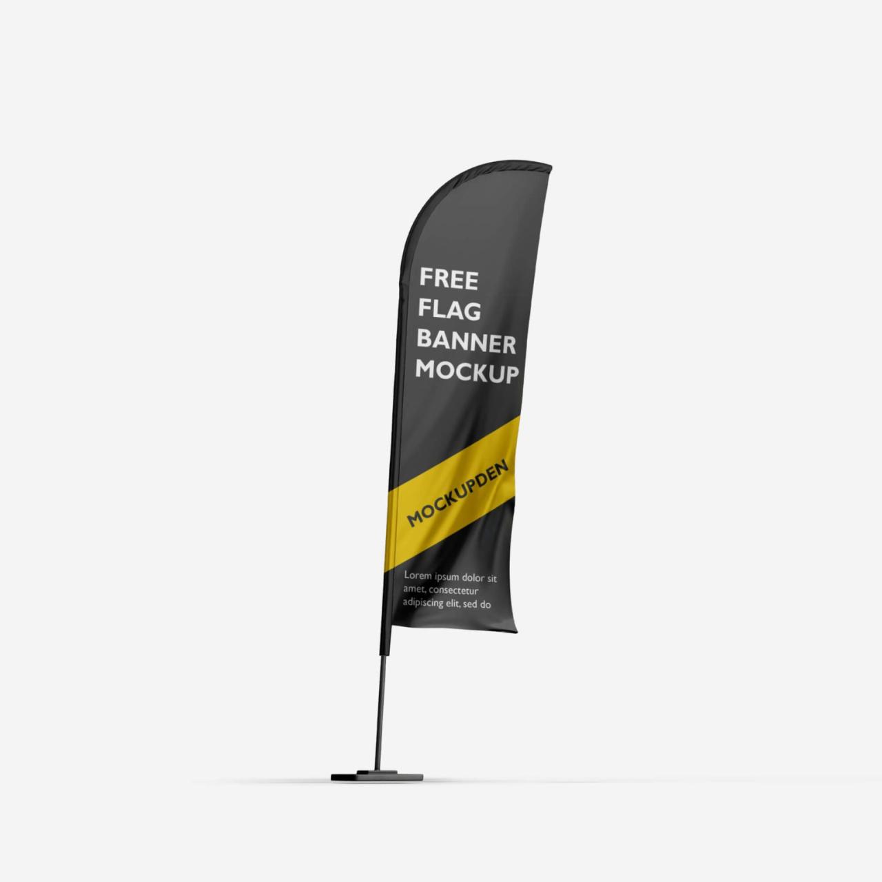 Cigarette Small Banner Flag Mockup