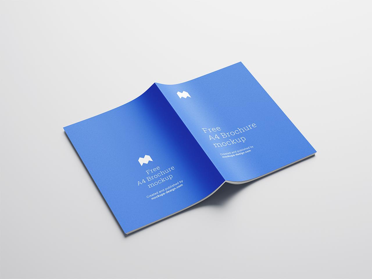 A4 Brochure Cream Mockup Card Free