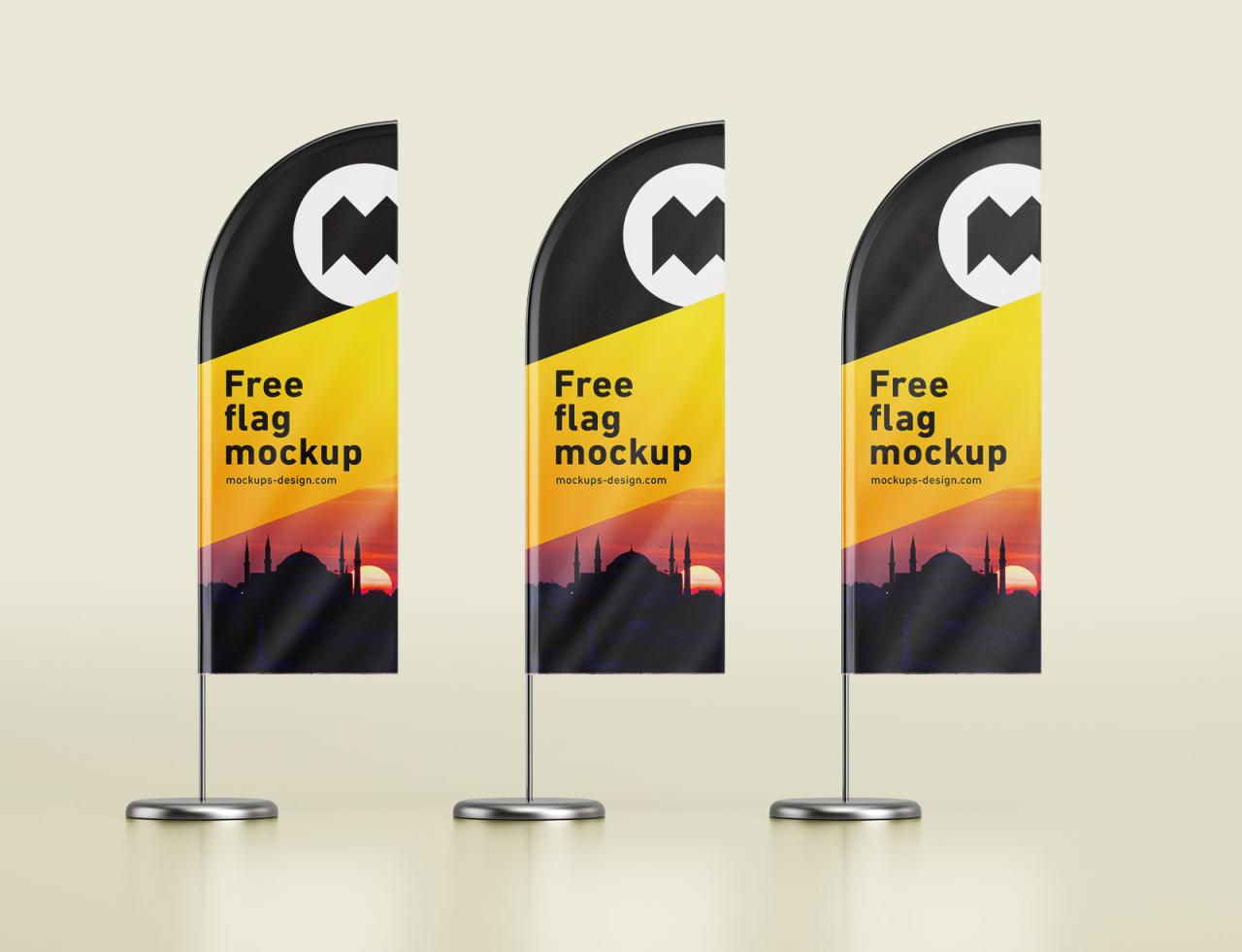 Feather Flag Mockup Free