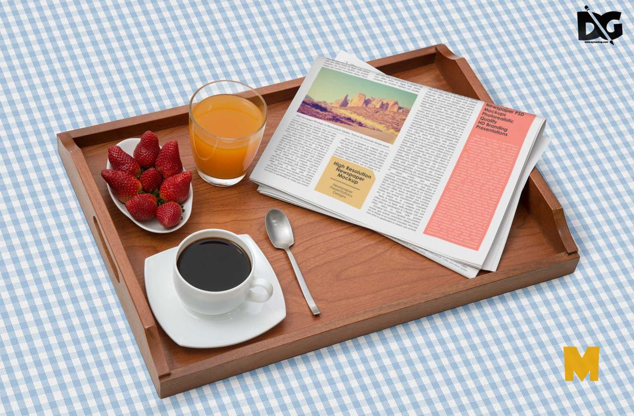 Newspaper Tea Package Mockup