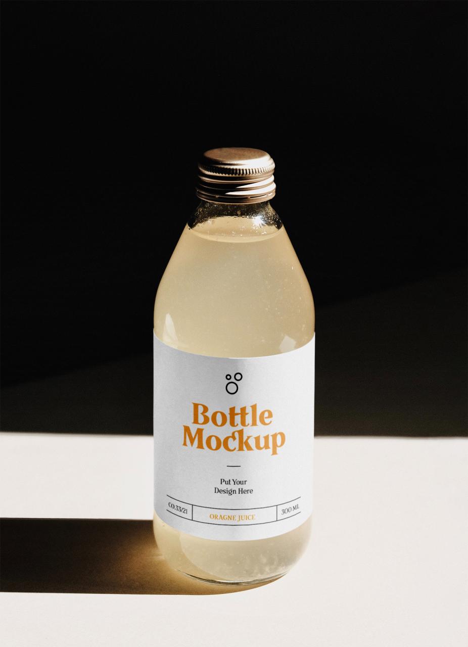 Glass Bottle Mockup Free