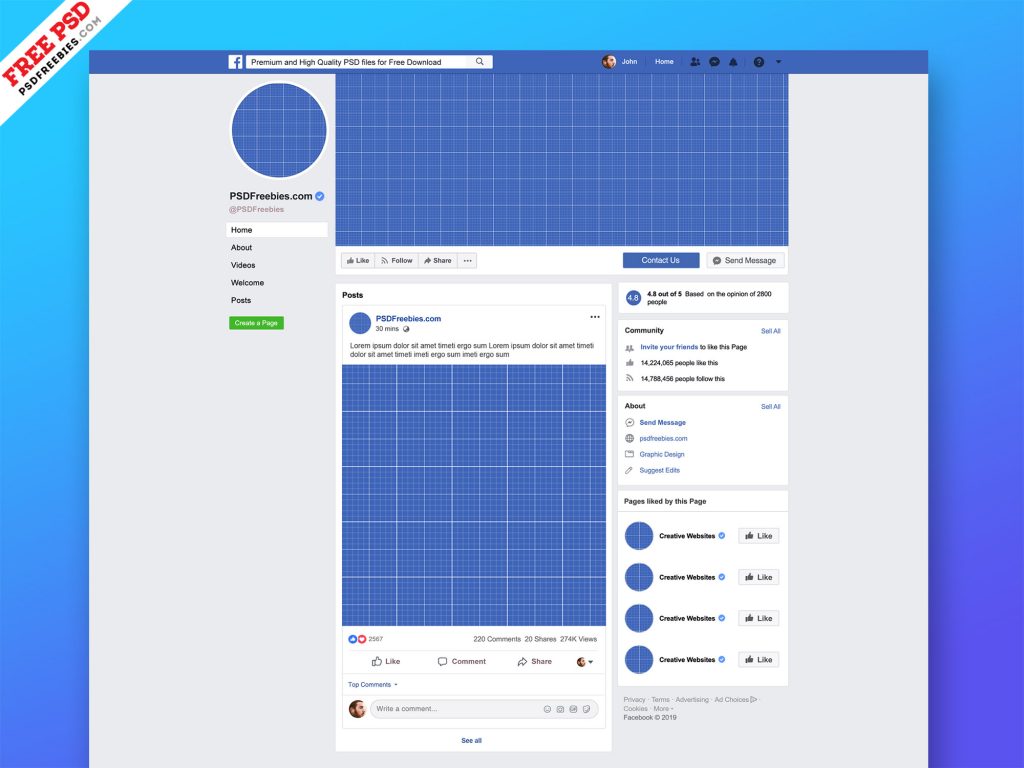 Mockup Facebook Page