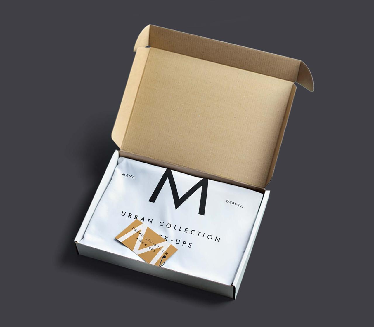 T Shirt Box Packaging Mockup Free Psd