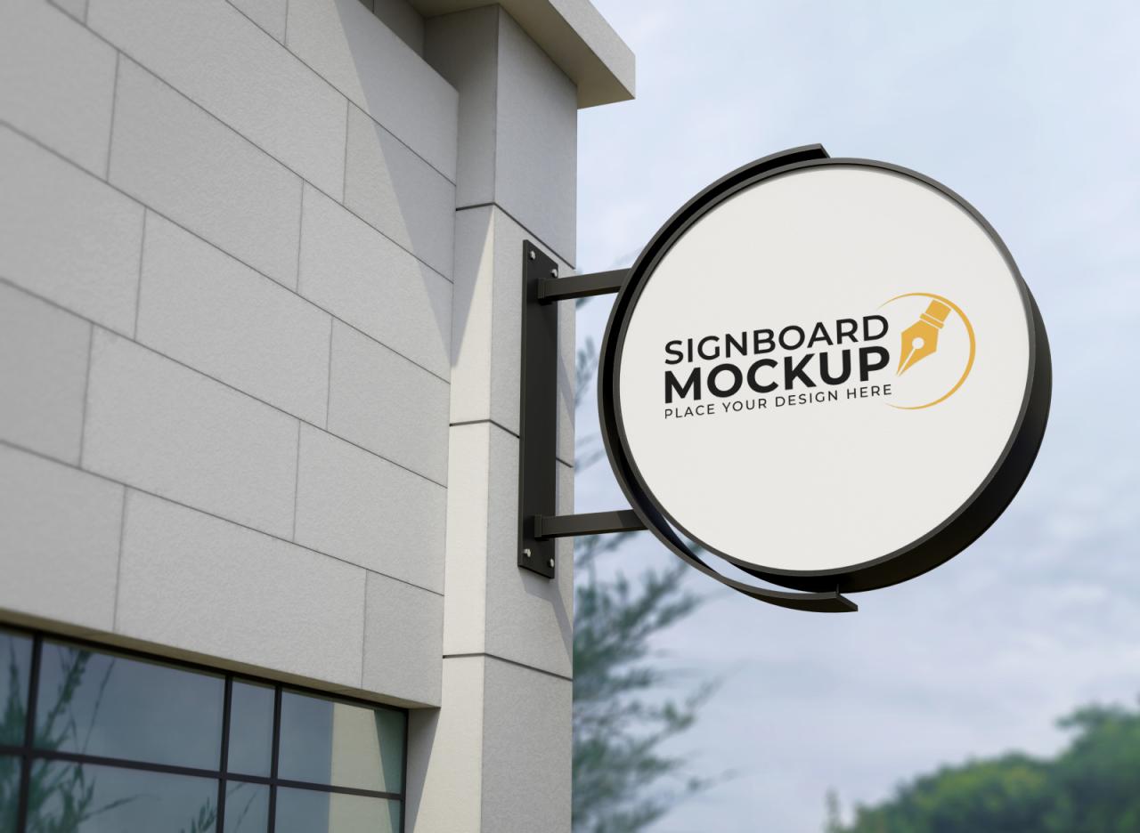 3d Online T Signboard Mockup