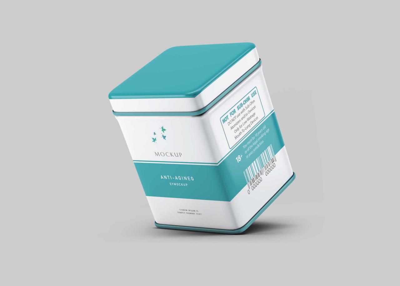 Square Tin Can Mockup