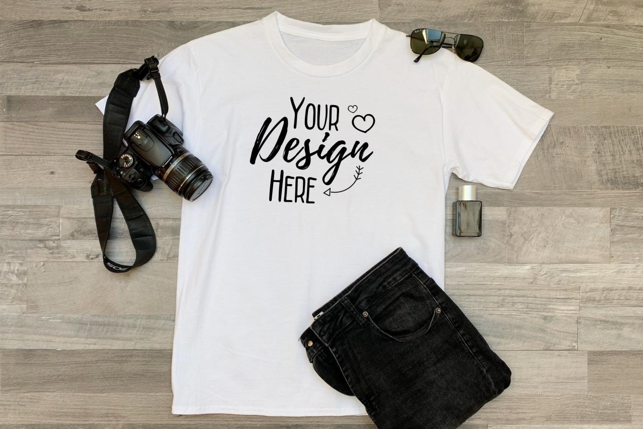 T Shirt Mockup Flat Lay