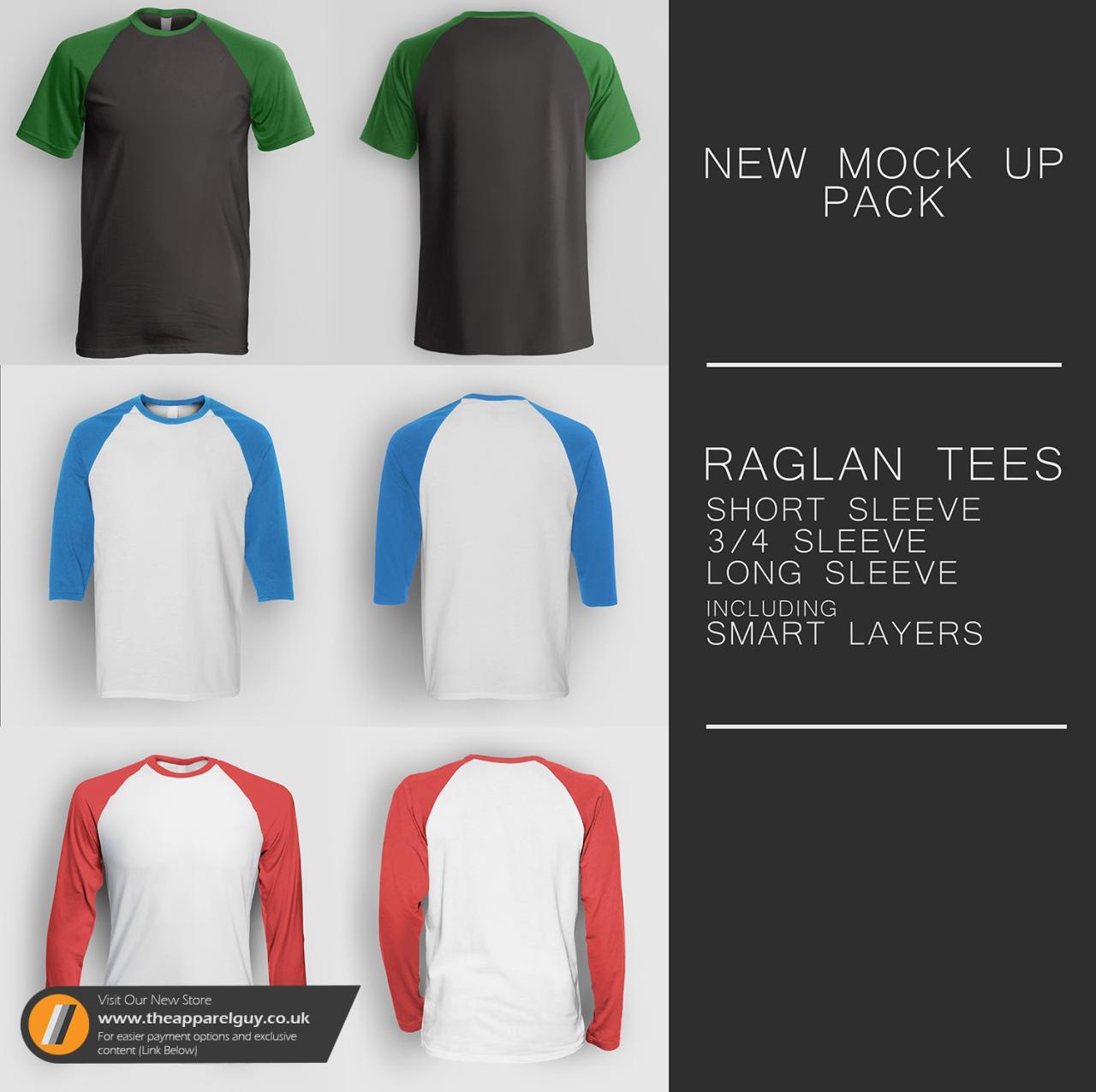 Mockup T Shirt Raglan Psd