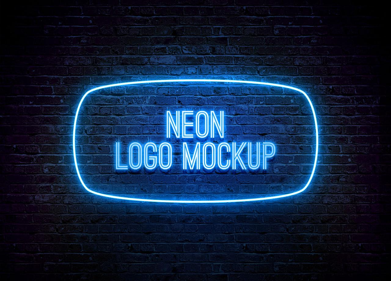 3d Neon Sign Mockup