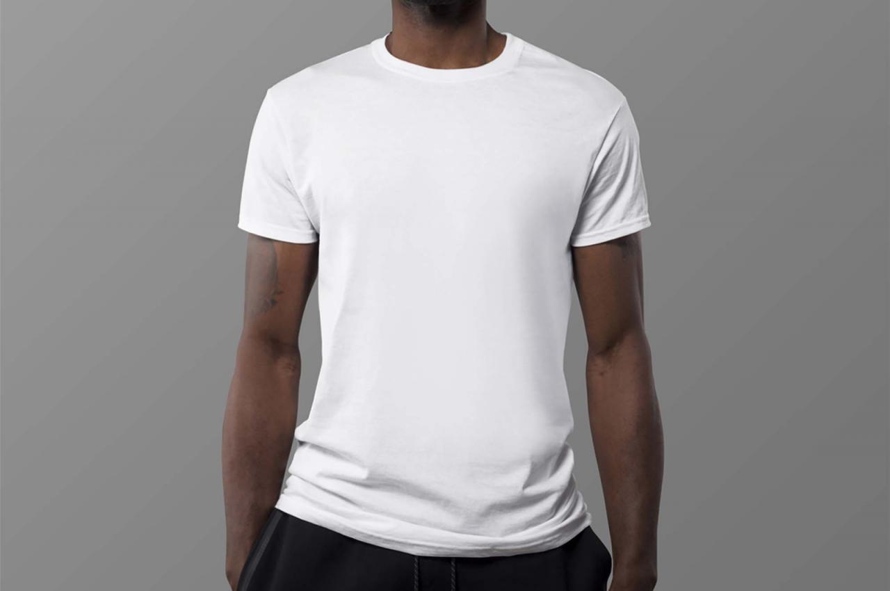 T Shirt Mockup With Black Model Free