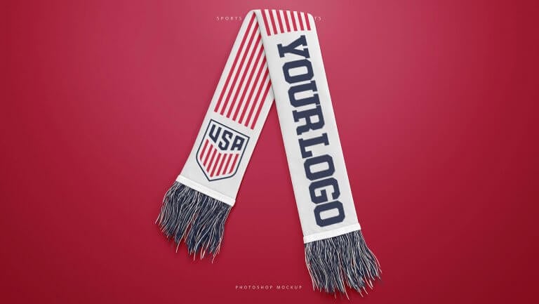 Free Id Free Free Free A4 Frame Football Football Scarf Mockup