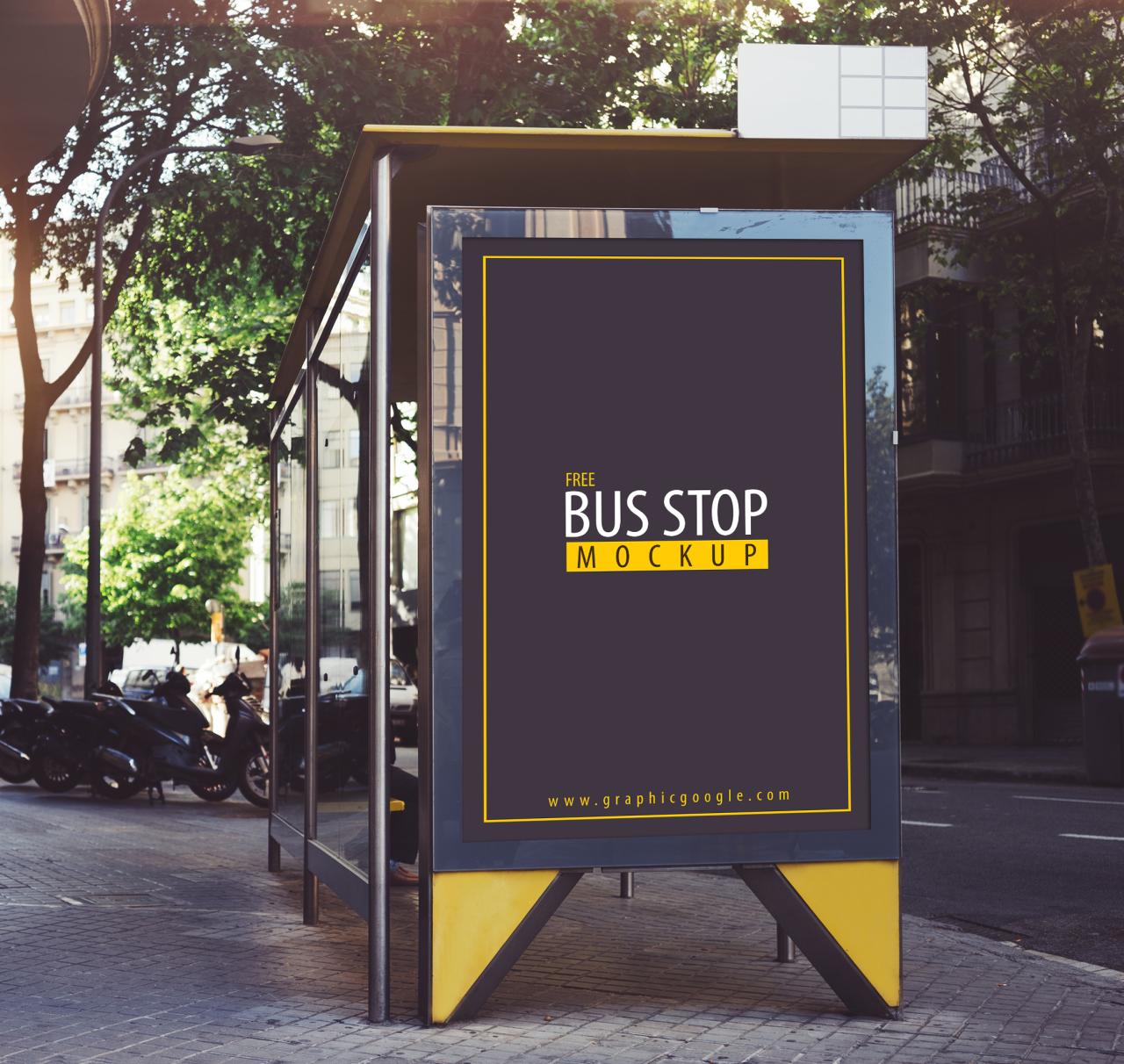 Bus Stop Bus Stop Mockup Free