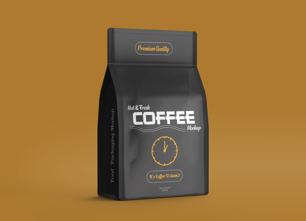 Playing Free Mockup Coffee Bag