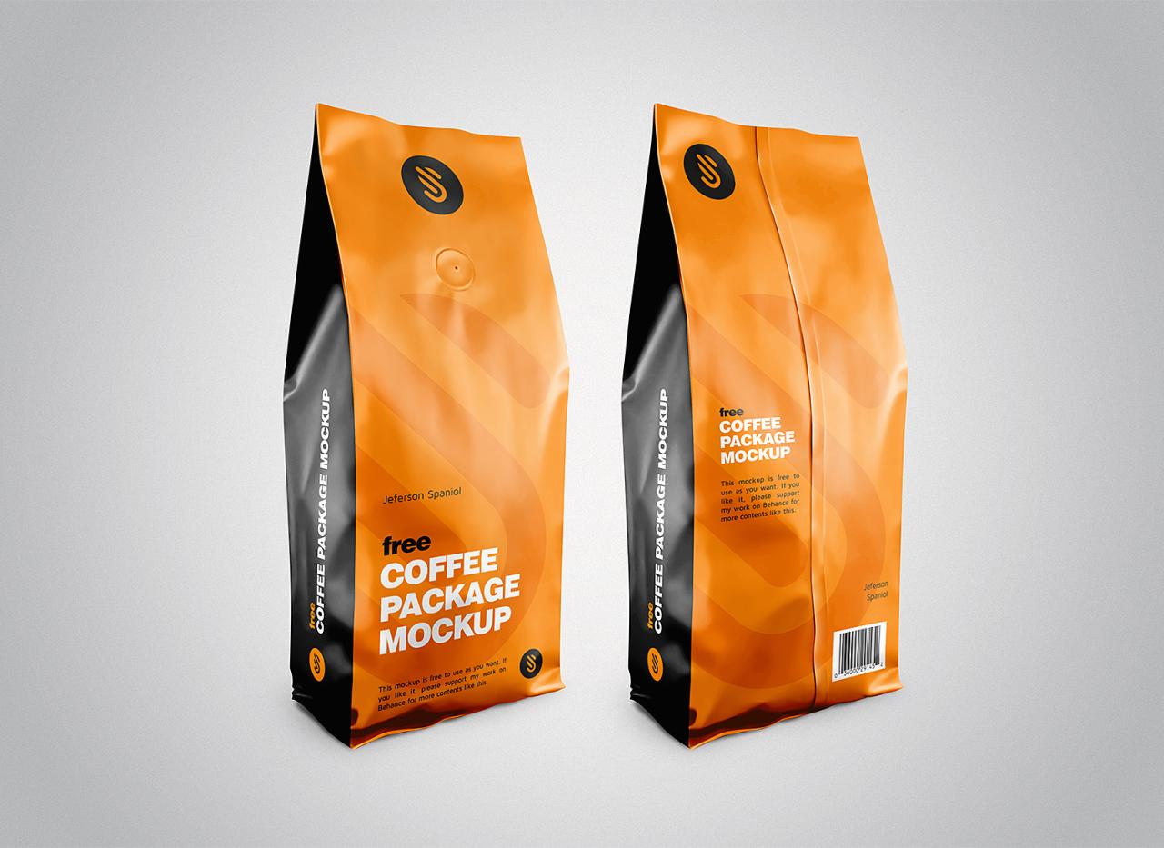 Free Coffee Pouch Mockup