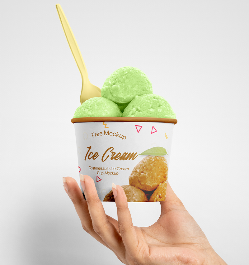 Ice Cream Ice Cream Cup Mockup Free