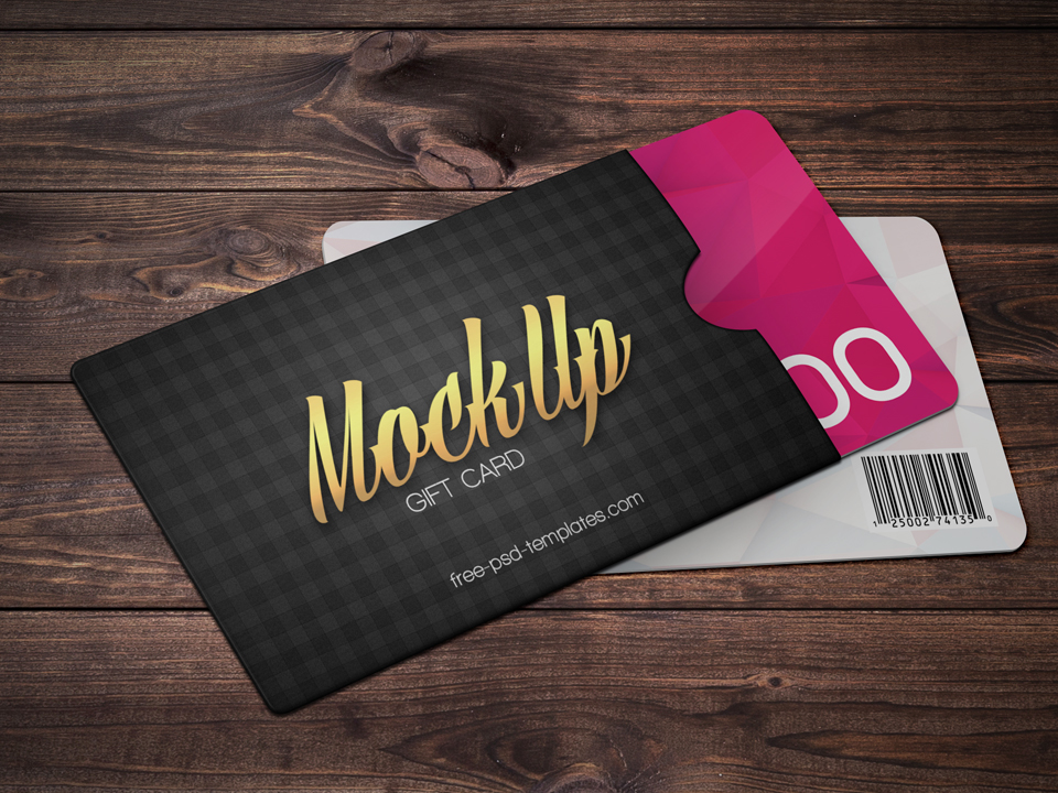 Gift Business Card Mockup Free