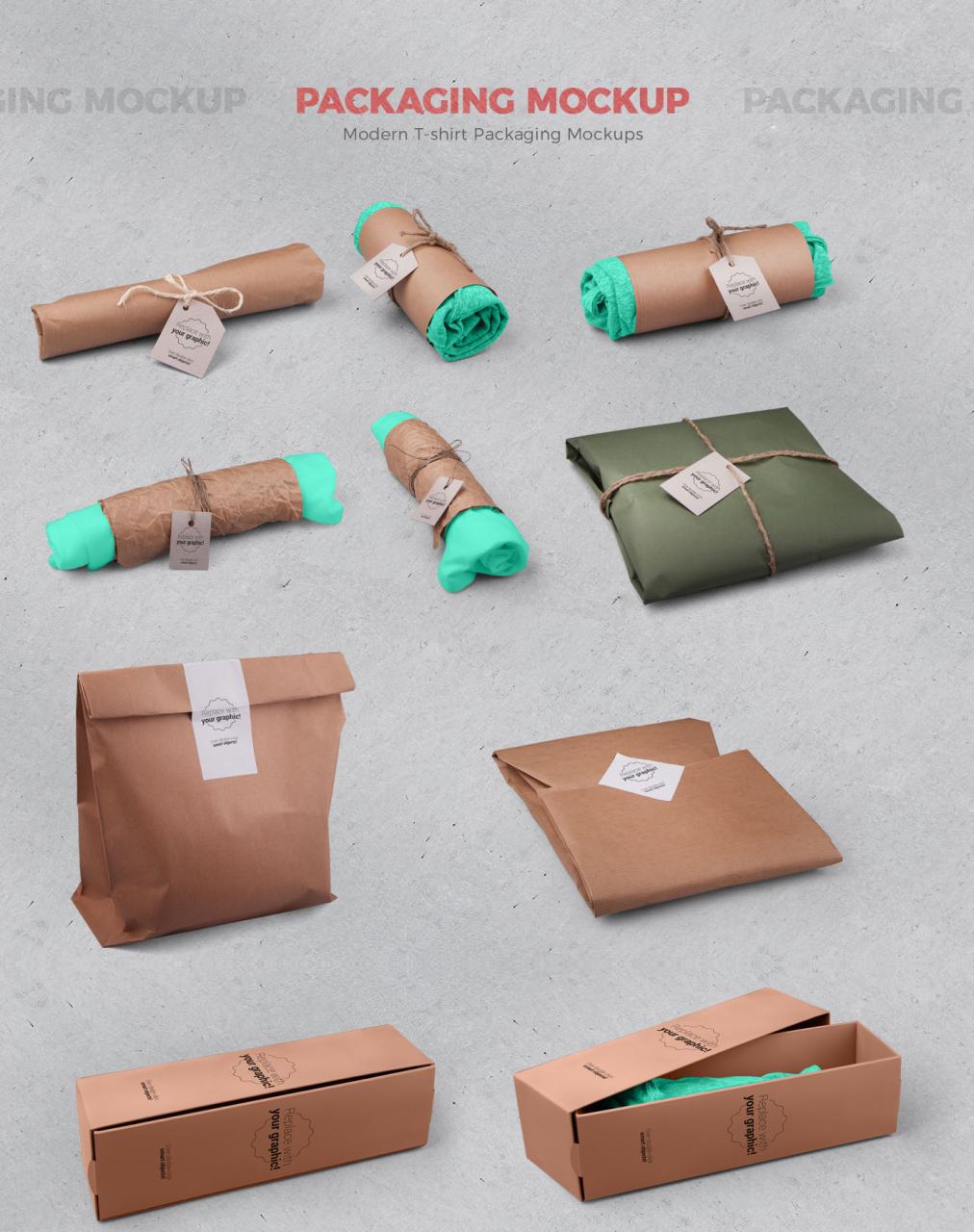 T Shirt Packaging Mockup