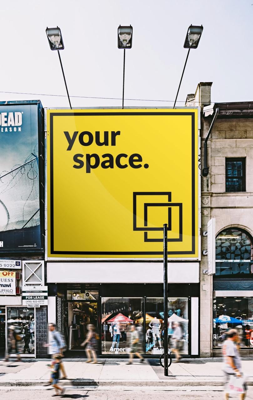 Lunch Horizontal Outdoor Advertising Mockup