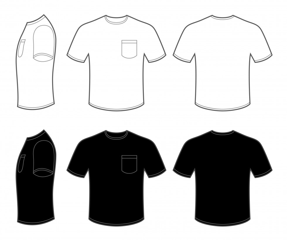 T Shirt Template With Pocket