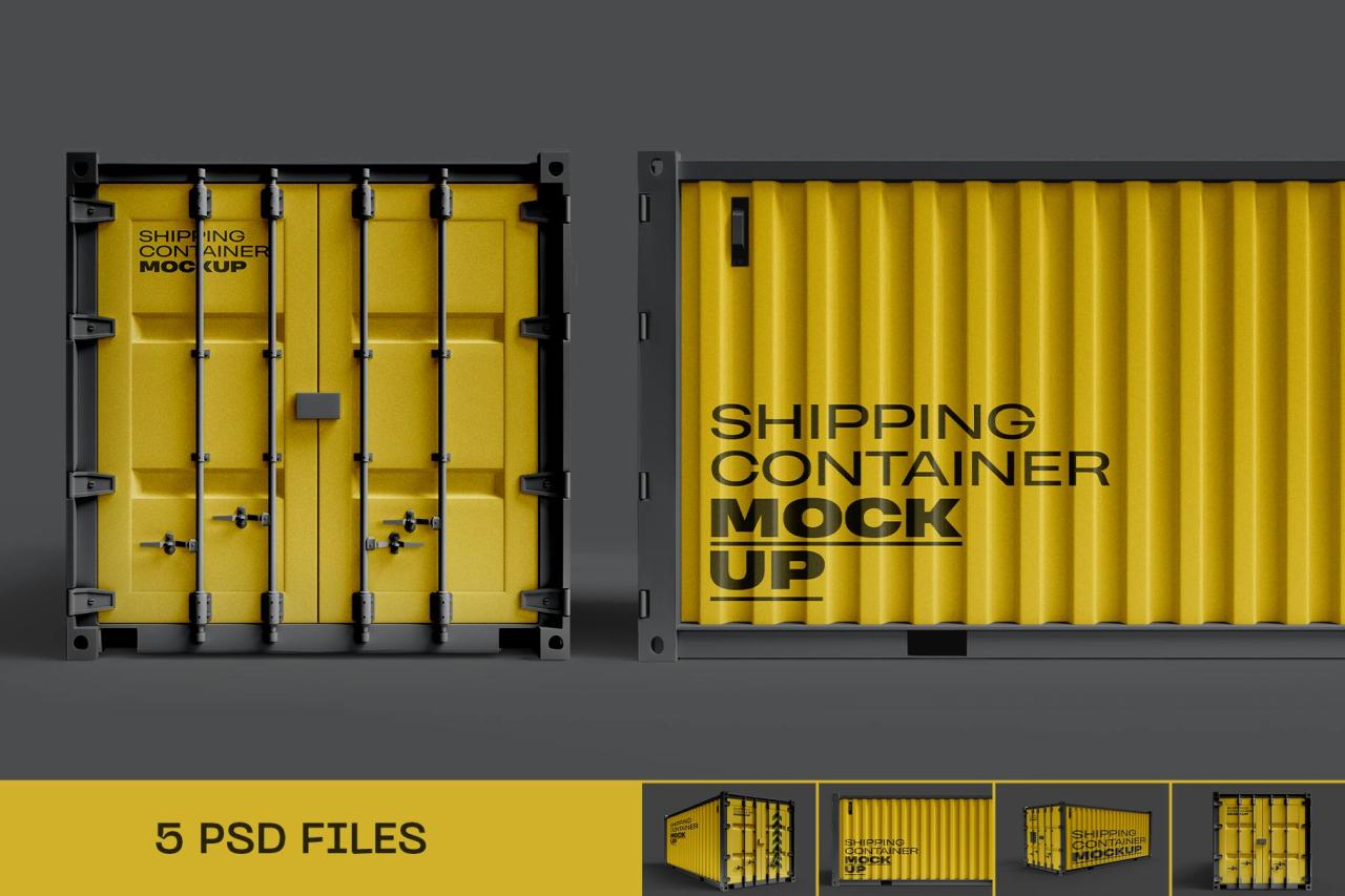 Gold Shipping Container Mockup