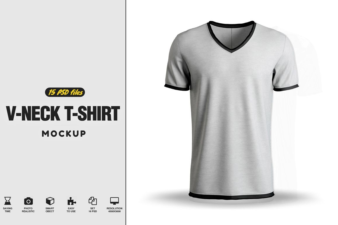 V Neck T Shirt Mockup Free Download