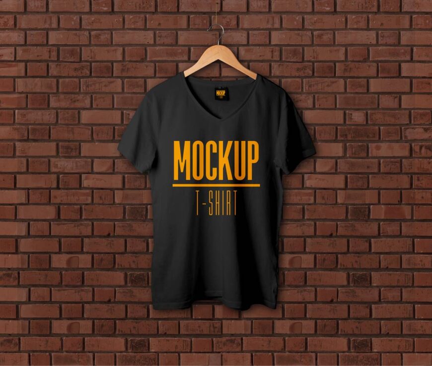 V Neck T Shirt Mockup Psd