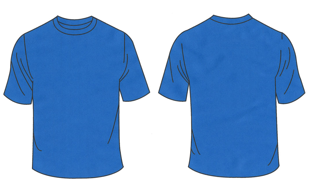 Plain Blue T Shirt Template