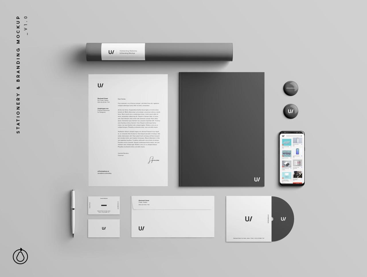 T Stationery Branding Mockup