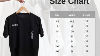 T Shirt Size Chart Mockup