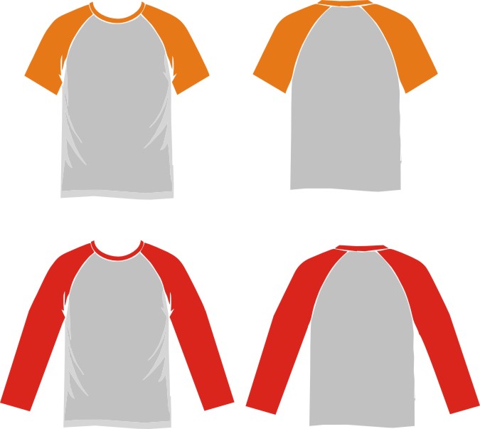 Template Kaos Raglan