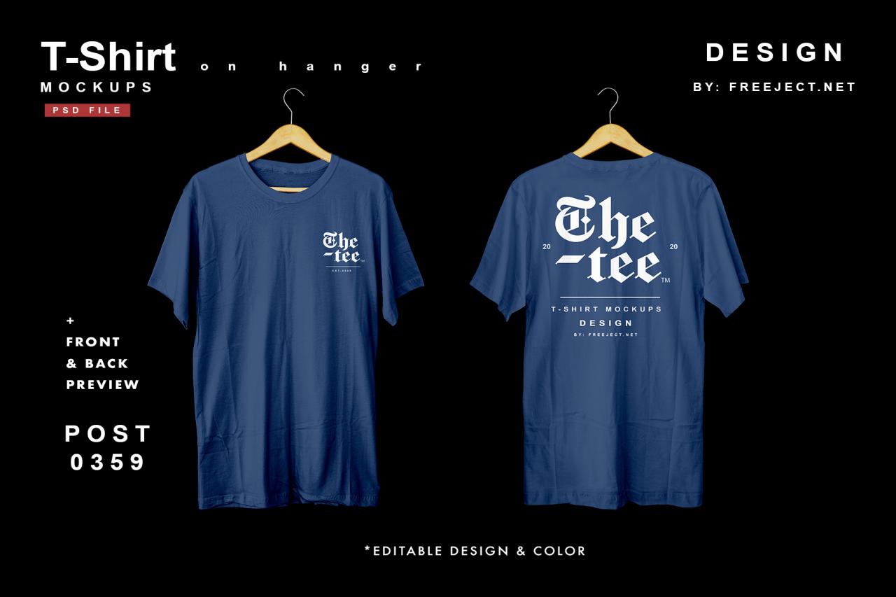 T Free Tshirt Mockup Front And Back